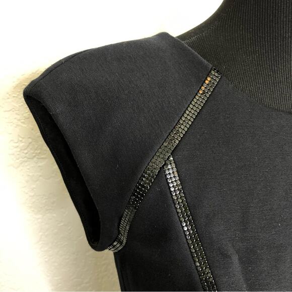 Cache black geometric trim striped sheath dress size 4 - Picture 14 of 16